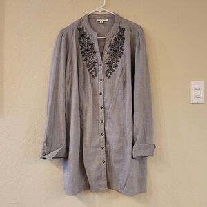 Coldwater Creek soft gray tunic